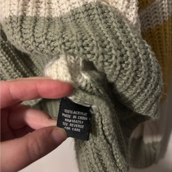 moon & madison Striped Knit Sweater Cozy Core Chunky Knit Teacher Vibes - Picture 3 of 4